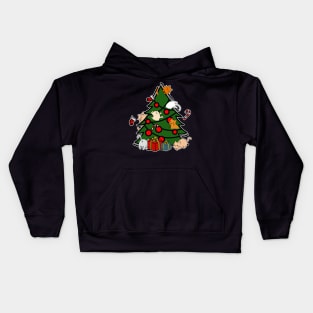 Christmas tree cats Kids Hoodie